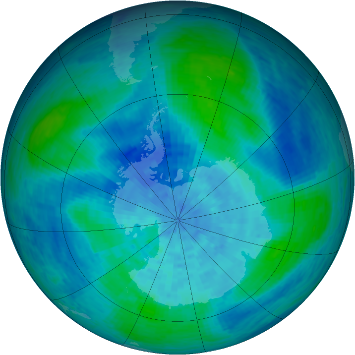 Antarctic ozone map for 03 March 1994